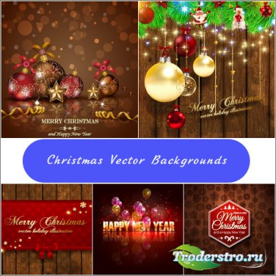 Wooden Christmas backgrounds with balls with pattern (vector)