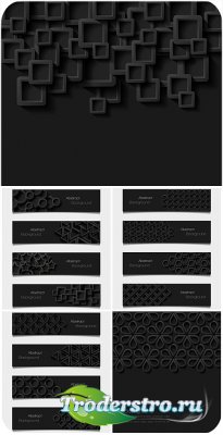       / Black backgrounds and banners vector