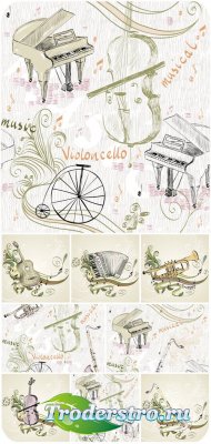   ,   / Musical backgrounds vector