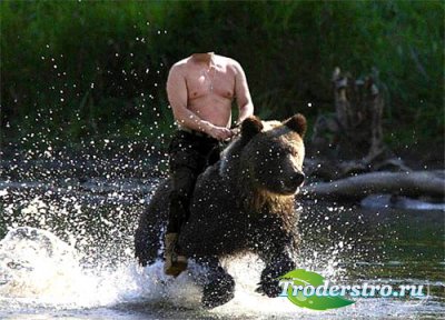  Шаблон мужской - Прокатиться верхом на медведе 