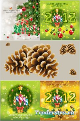 Christmas background patterns 4 (vector)