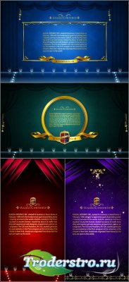 Cards backgrounds gold (Vector)