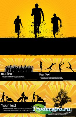 Silhouettes of strong athletes vector
