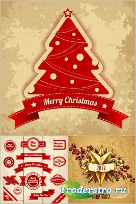 Background with Christmas tree (vector)