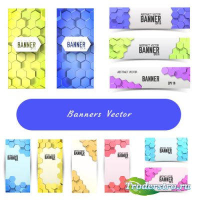 Banners colored patterns Vector