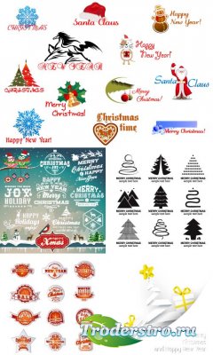 Stickers patterns with Santa Claus (vector)