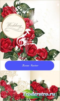 Background wedding red roses (Vector)