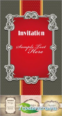 Invitation white frame of the pattern vector