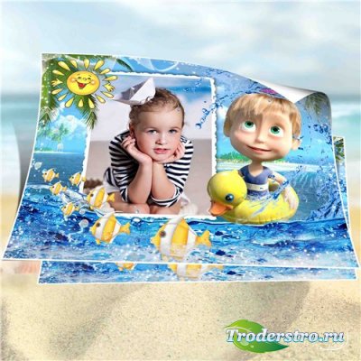 Морская рамка для детских фотографий – С Машей