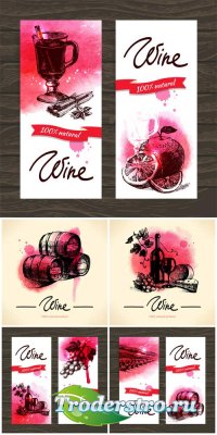 ,      / Wine, backgrounds and banners vector