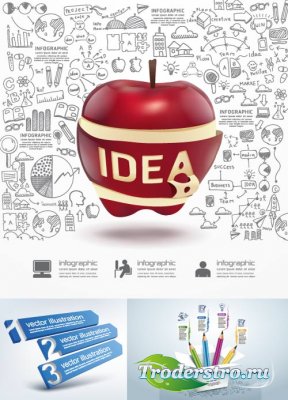 Business infographics with apple vector