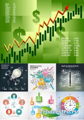 Infographics progressive business backgrounds vector