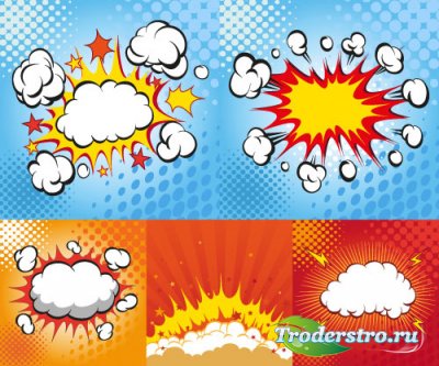 Backgrounds with the explosion boom-bah vector