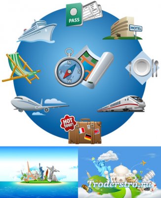 Backgrounds attractions world (vector)