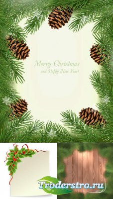 Christmas clipart Green spruce frame (Vector)