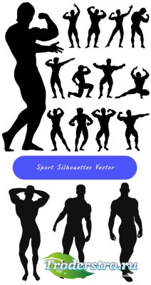       Silhouettes of strong men and Vector  ...