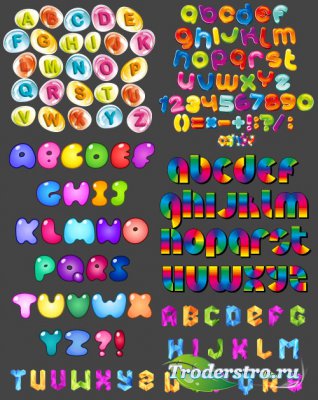 Rainbow letters of the alphabet En language (Vector)