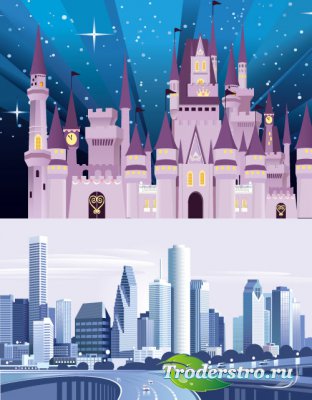 Castle town of vector backgrounds
