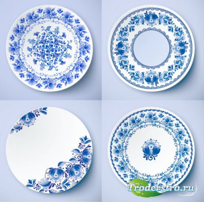 Plate dishes clipart 1 Vector