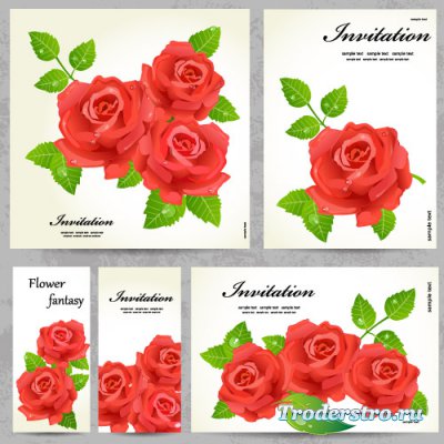 Invitation floral vector