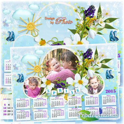 Календарь - рамка  на 2015 год - Весенняя капель