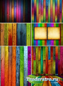 Коллекция разноцветных дощатых фонов