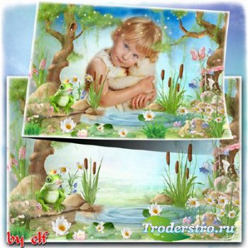 Детская сказочная рамка с царевной лягушкой