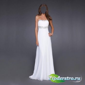  Женский шаблон - В белом платье 