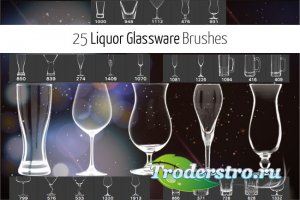 Набор кистей для Фотошоп - Стеклянная посуда для спиртных напитков