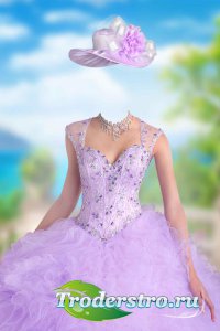 Шаблон для фотошопа женский – Фиолетовое платье