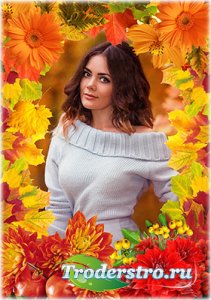 Осенняя рамка для фотографии - Цветы осени